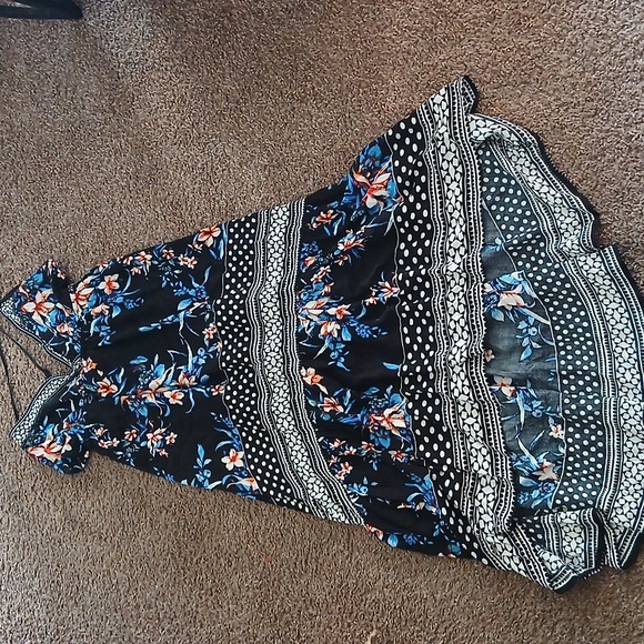 Jealous Tomato blue floral print high low maxi dress size small - Picture 15 of 15